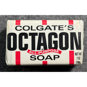 VTG Colgate's Octagon All Purpose 7 oz Bar Soap New Old Stock - Label Has Wear